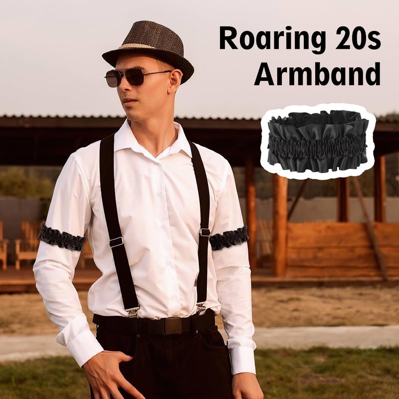 nuozodki 4Pcs 20s Armband Garter,Sleeve Garters for Men,Shirt Garters for Men Women,Arm Garters,Gangster Costume Outfits - Image 3